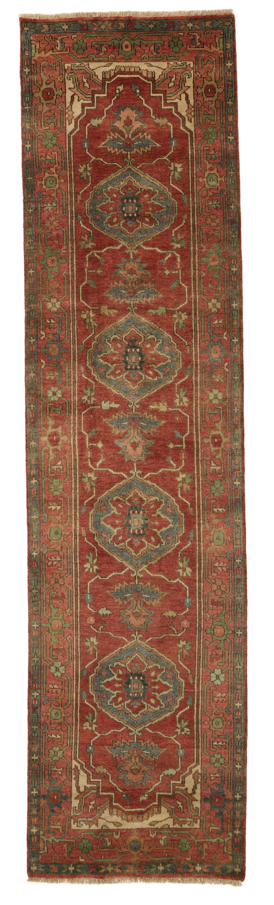 3x10 Rust and Multicolor Turkish Persian Runner