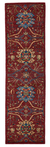 2x7 Burgundy and Multicolor Anatolian Tribal Runner