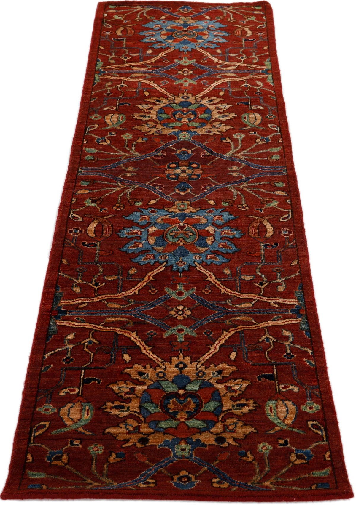 2x7 Burgundy and Multicolor Anatolian Tribal Runner