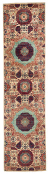 3x10 Ivory and Multicolor Turkish Tribal Runner