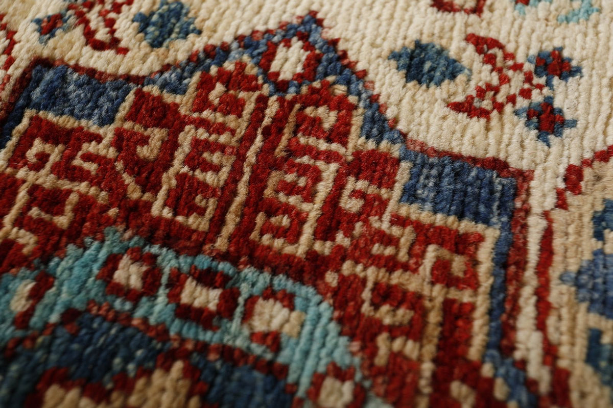 3x10 Ivory and Multicolor Turkish Tribal Runner