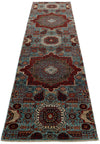 2x10 Light Blue and Multicolor Turkish Tribal Runner