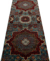 2x10 Light Blue and Multicolor Turkish Tribal Runner