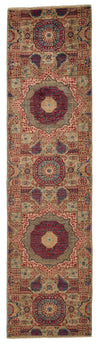 3x10 Light Camel and Multicolor Turkish Tribal Runner