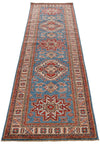2x8 Blue and Ivory Kazak Tribal Runner