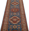 2x8 Blue and Ivory Kazak Tribal Runner