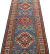 2x8 Blue and Ivory Kazak Tribal Runner