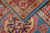 3x13 Blue and Burgundy Kazak Tribal Runner