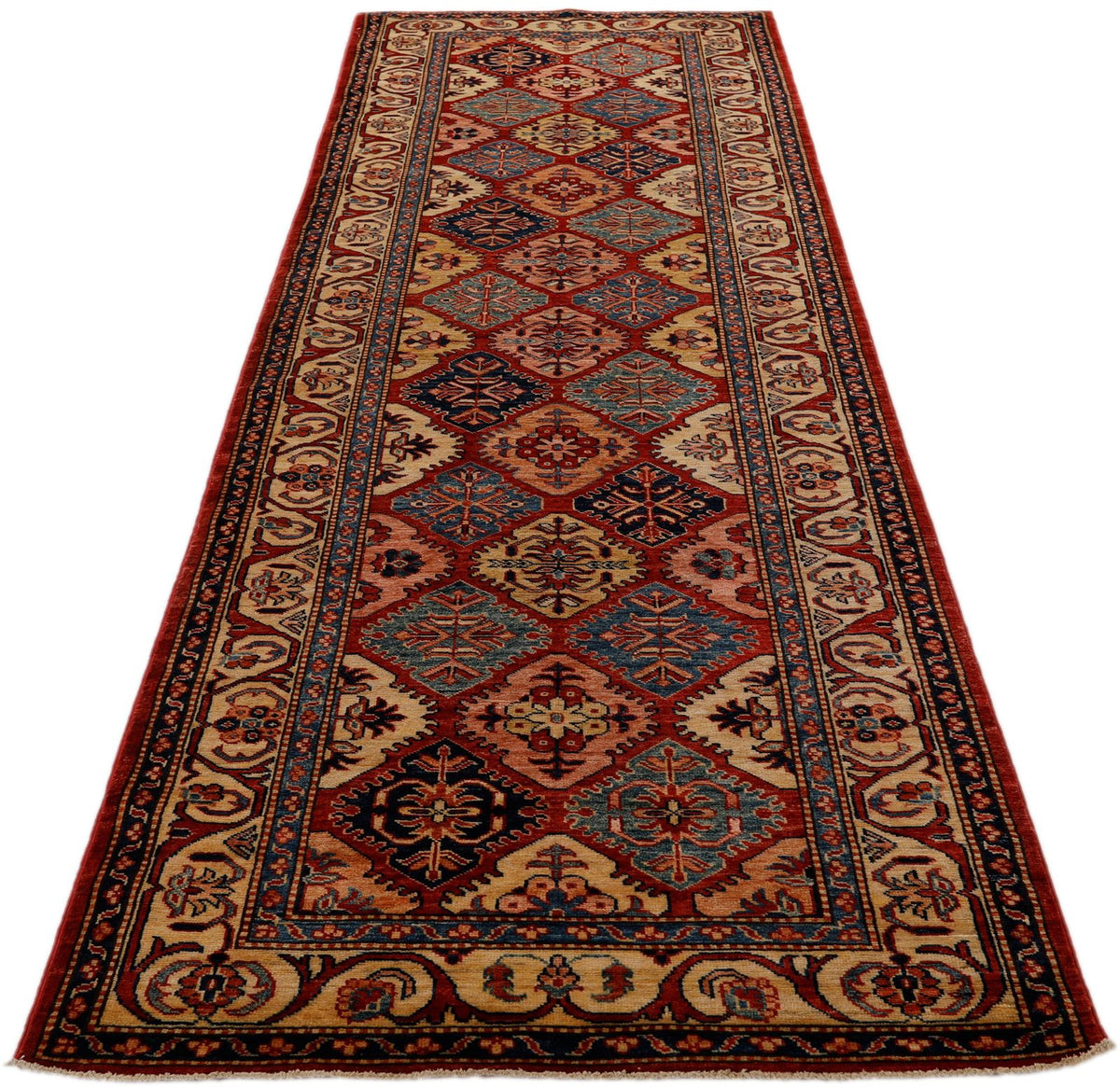 3x10 Red and Ivory Kazak Tribal Runner