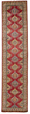 3x14 Red and Ivory Kazak Tribal Runner