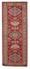 3x7 Red and Ivory Kazak Tribal Runner