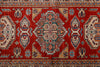 3x7 Red and Ivory Kazak Tribal Runner