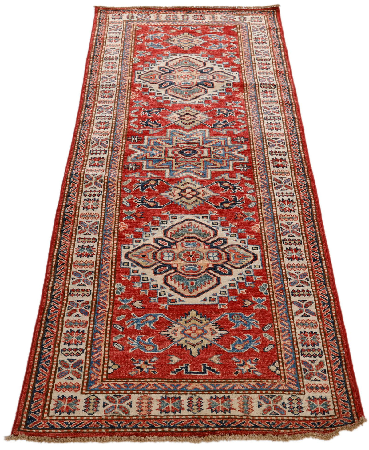 2x7 Red and Ivory Kazak Tribal Runner