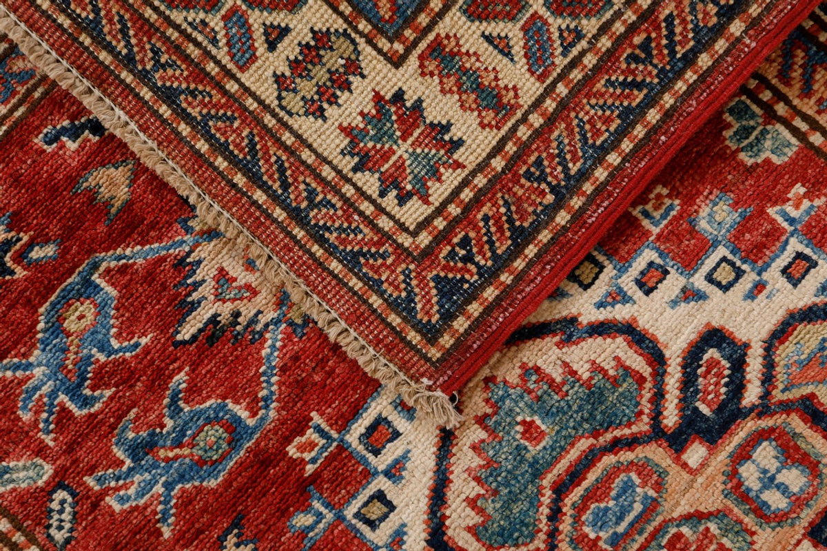 2x7 Red and Ivory Kazak Tribal Runner