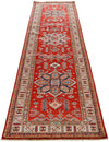 3x10 Red and Ivory Kazak Tribal Runner