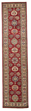 2x10 Red and Ivory Kazak Tribal Runner