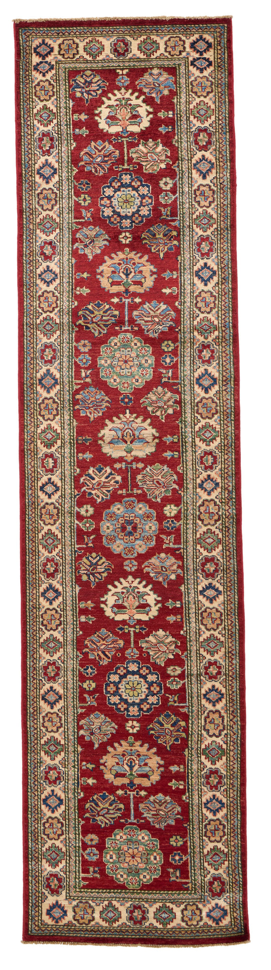 2x10 Red and Ivory Kazak Tribal Runner