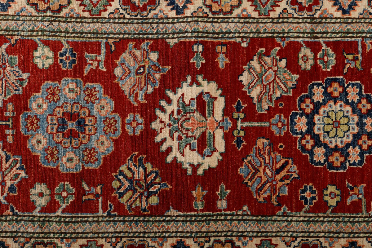 2x10 Red and Ivory Kazak Tribal Runner