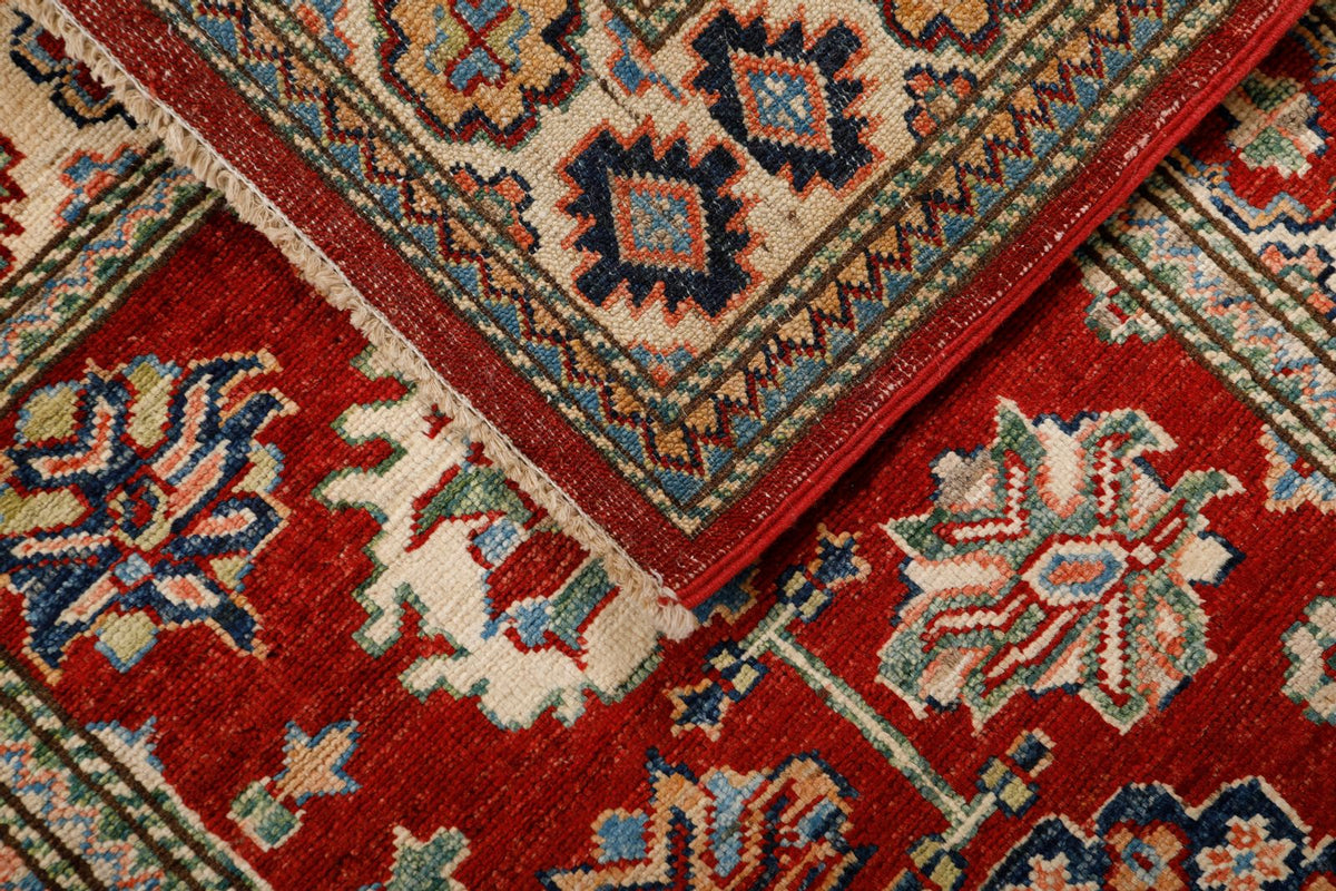 2x10 Red and Ivory Kazak Tribal Runner