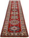 3x10 Red and Ivory Kazak Tribal Runner