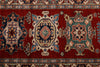 3x10 Red and Ivory Kazak Tribal Runner