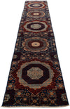 2x14 Navy and Multicolor Turkish Tribal Runner