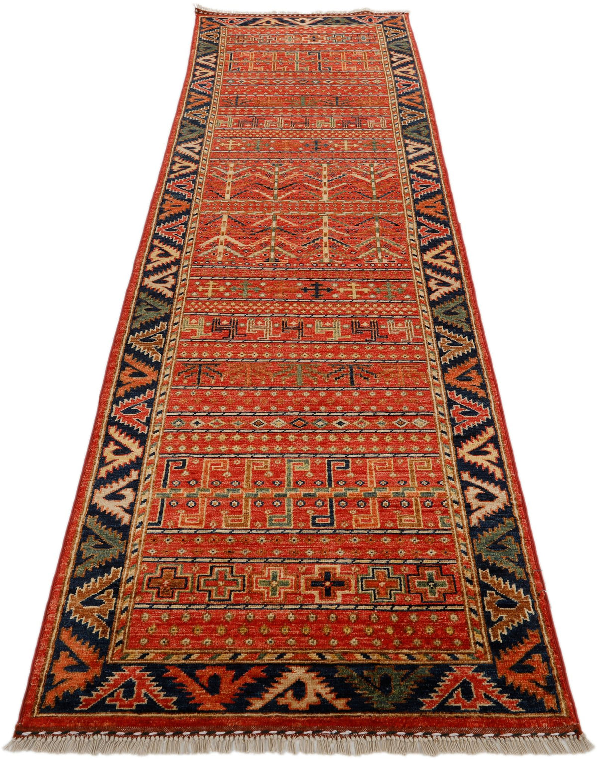 3x10 Rust and Navy Anatolian Traditional Runner