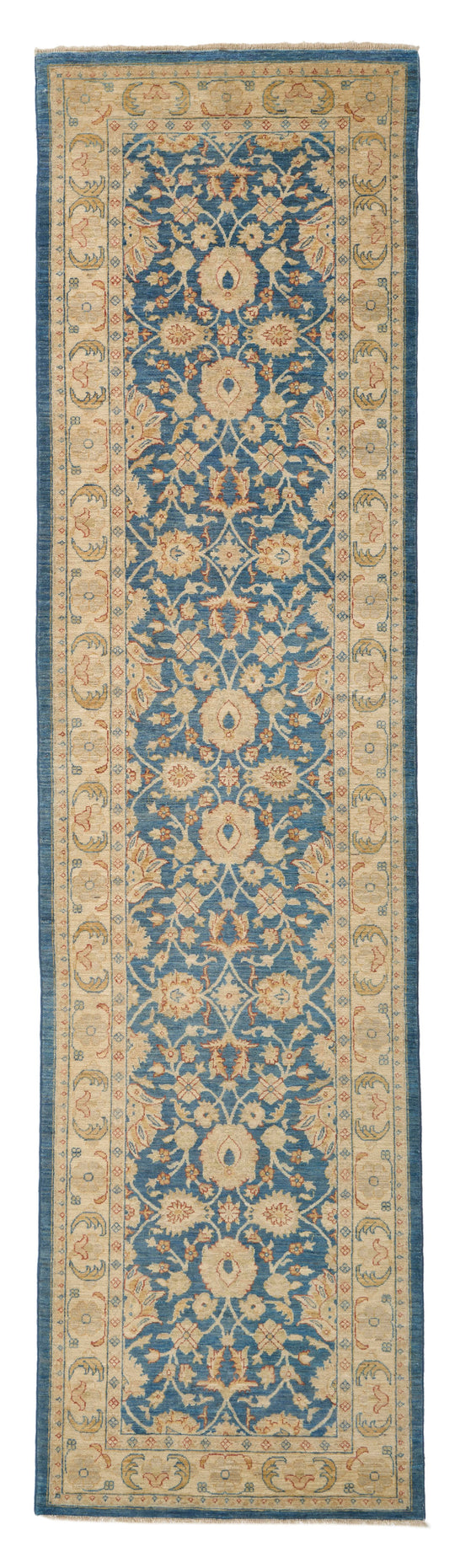 3x12 Blue and Ivory Turkish Persian Runner