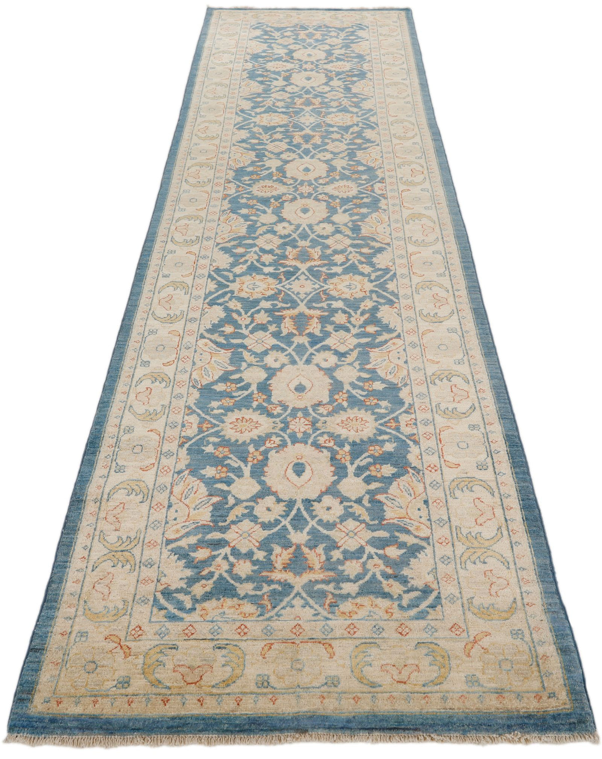 3x12 Blue and Ivory Turkish Persian Runner