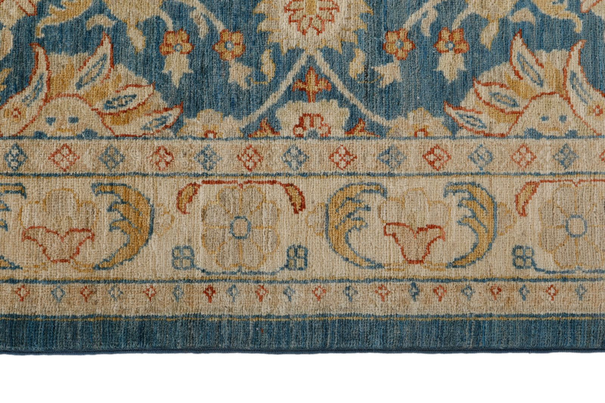 3x12 Blue and Ivory Turkish Persian Runner
