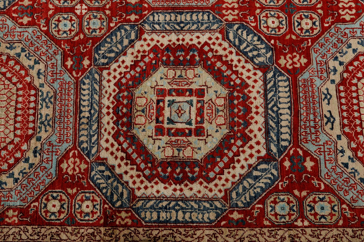 9x12 Multicolor and Red Turkish Tribal Rug
