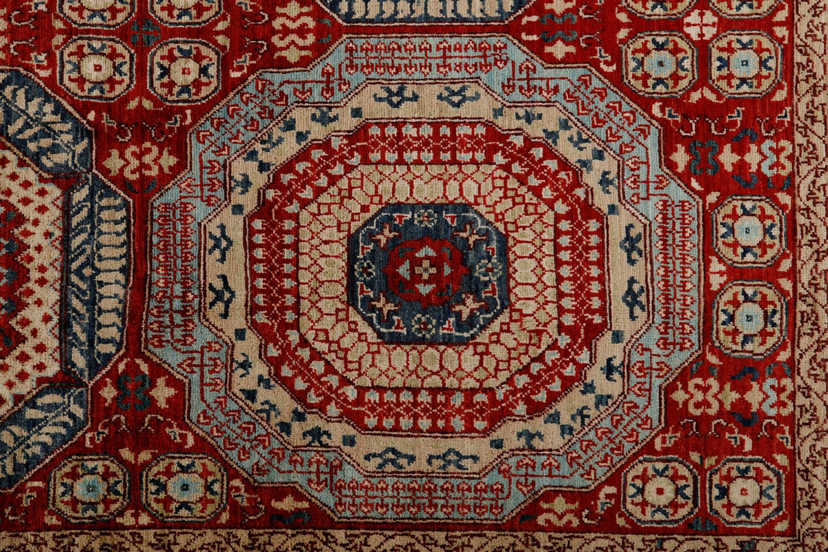 9x12 Multicolor and Red Turkish Tribal Rug