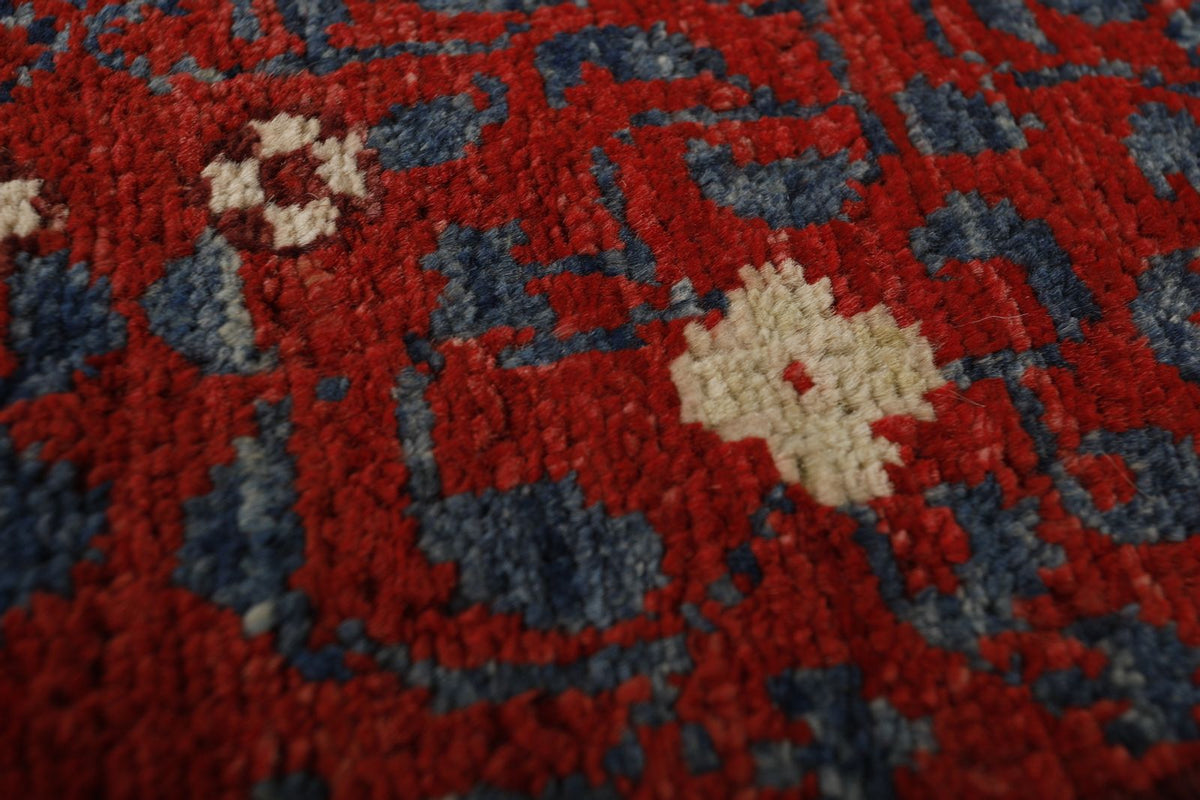 9x12 Multicolor and Red Turkish Tribal Rug