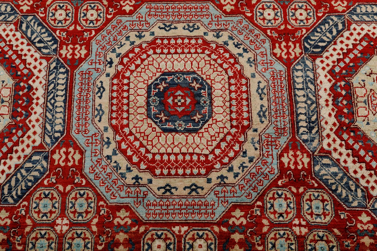 9x12 Multicolor and Red Turkish Tribal Rug