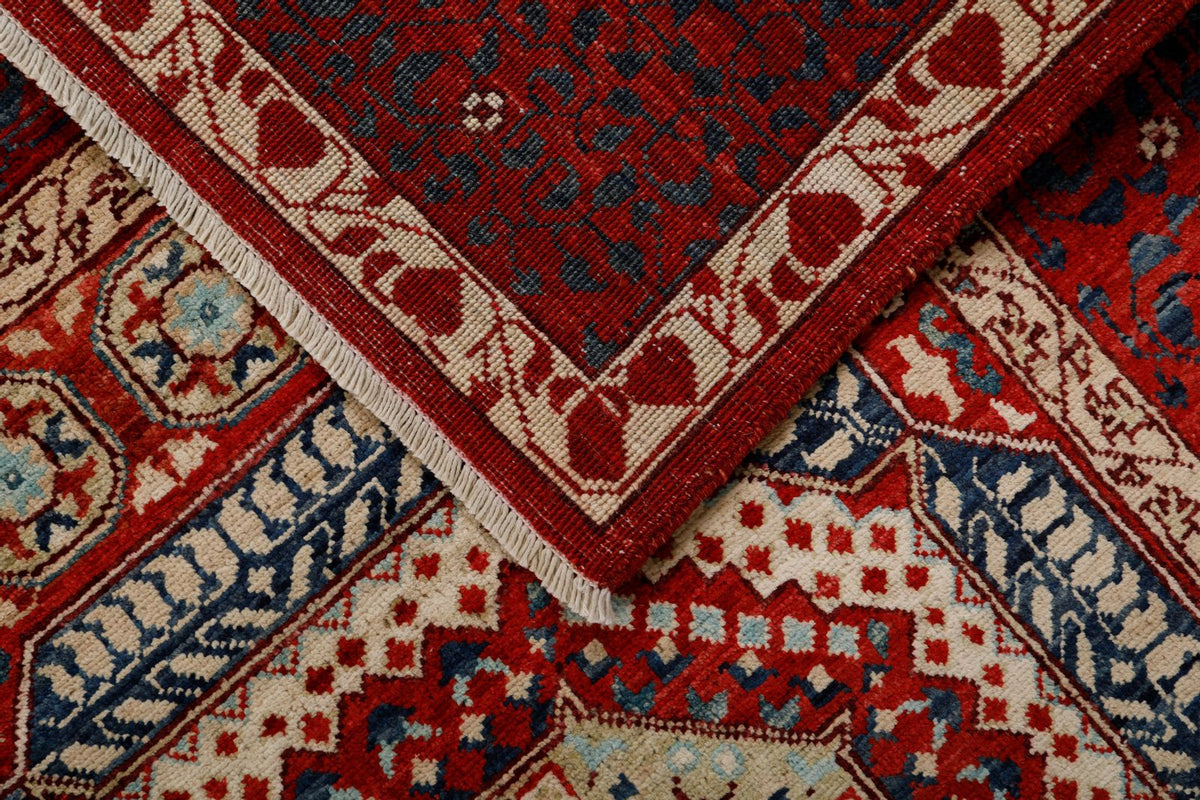 9x12 Multicolor and Red Turkish Tribal Rug