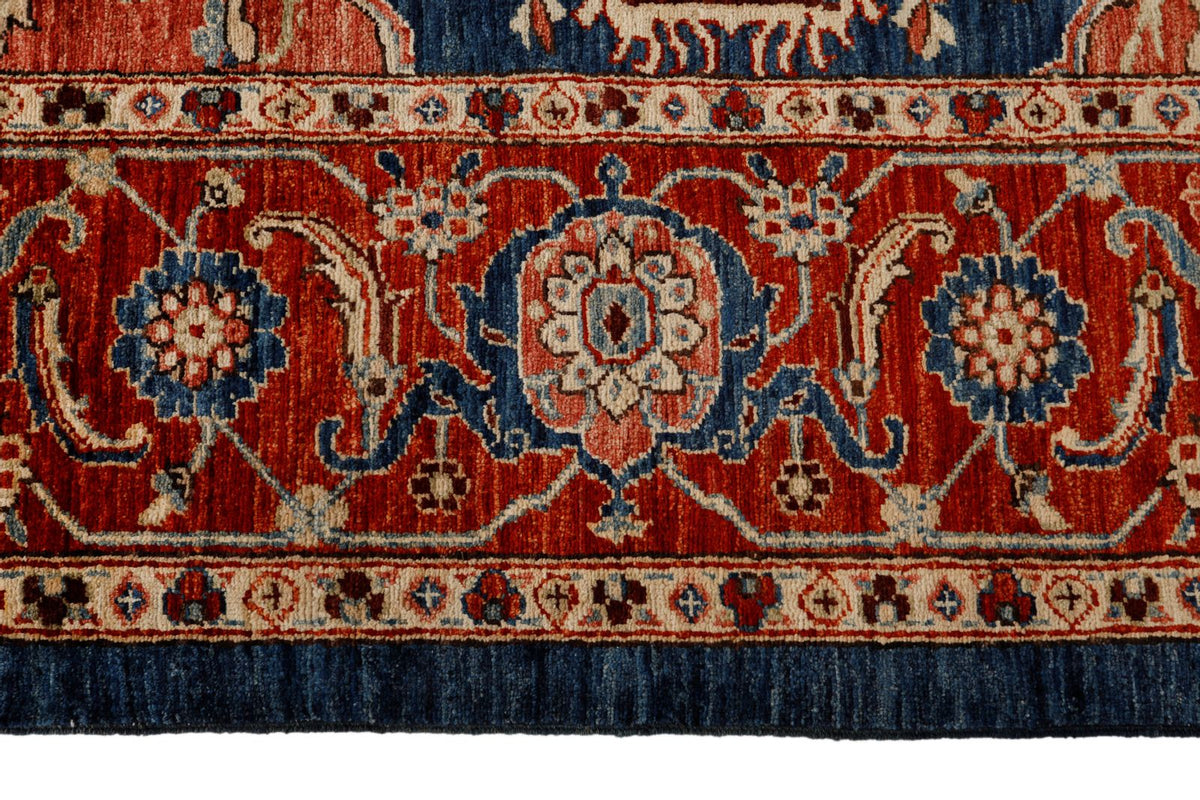 9x12 Navy and Red Anatolian Traditional Rug