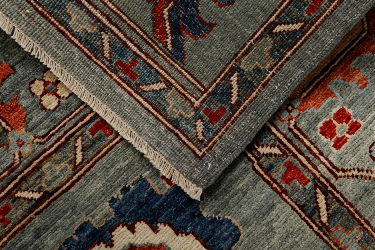 9x12 Gray and Multicolor Oushak Rug