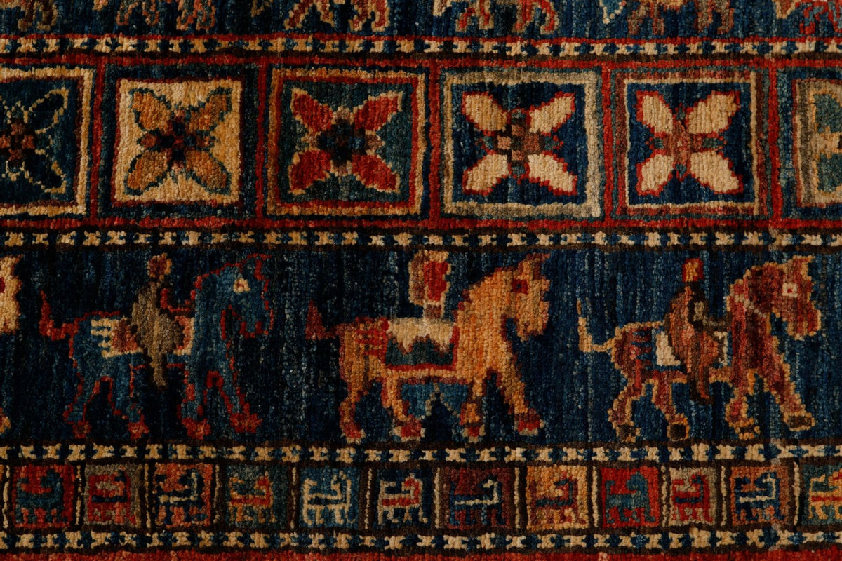 9x12 Red and Navy Anatolian Traditional Rug