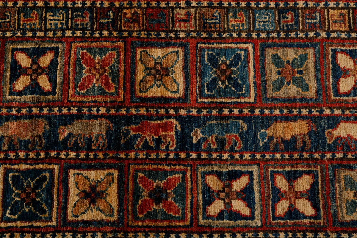 9x12 Red and Navy Anatolian Traditional Rug