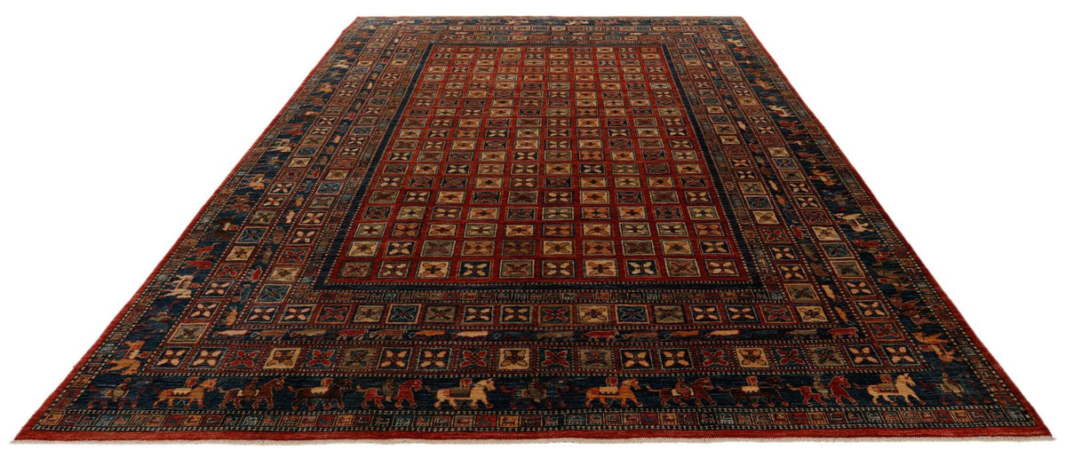 9x12 Red and Navy Anatolian Traditional Rug