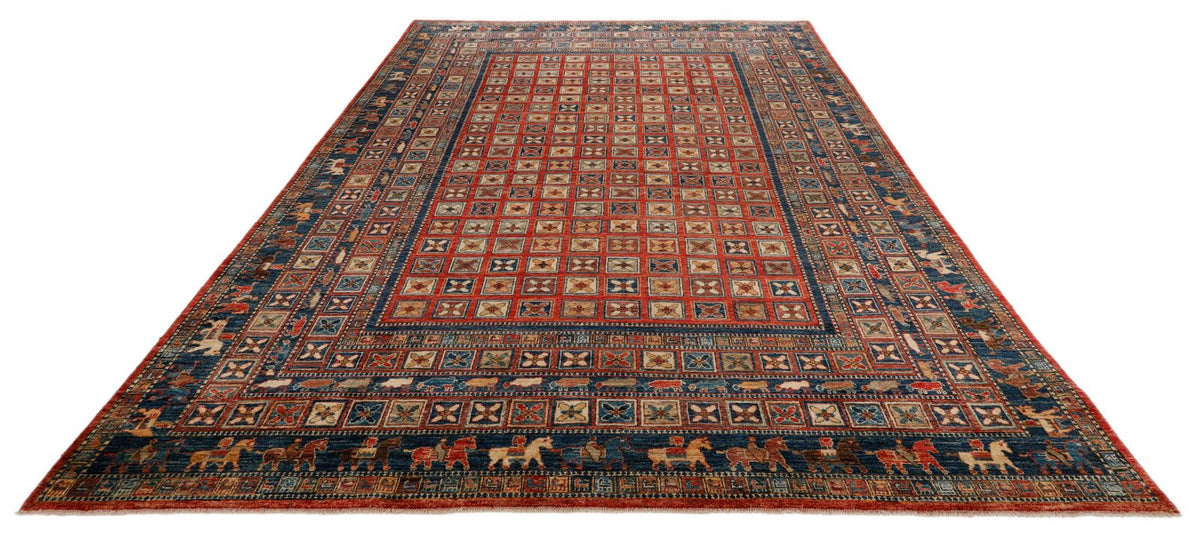 9x12 Red and Navy Anatolian Traditional Rug