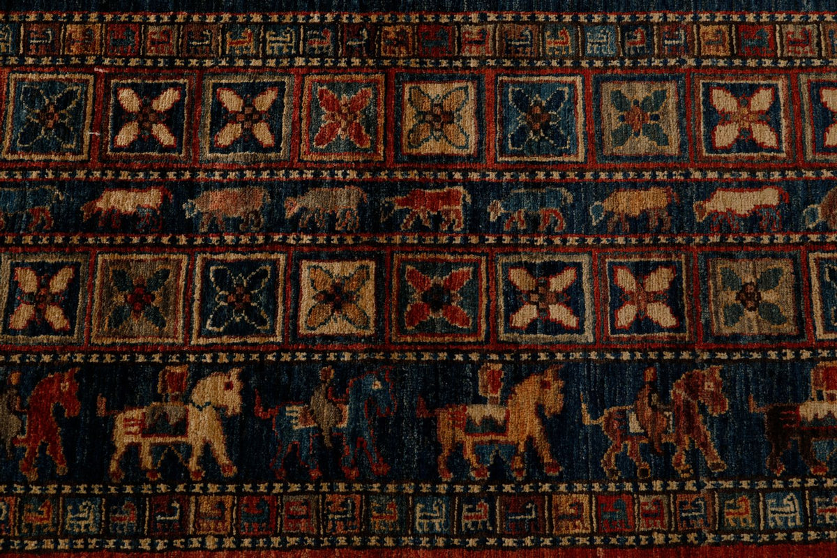 9x12 Red and Navy Anatolian Traditional Rug