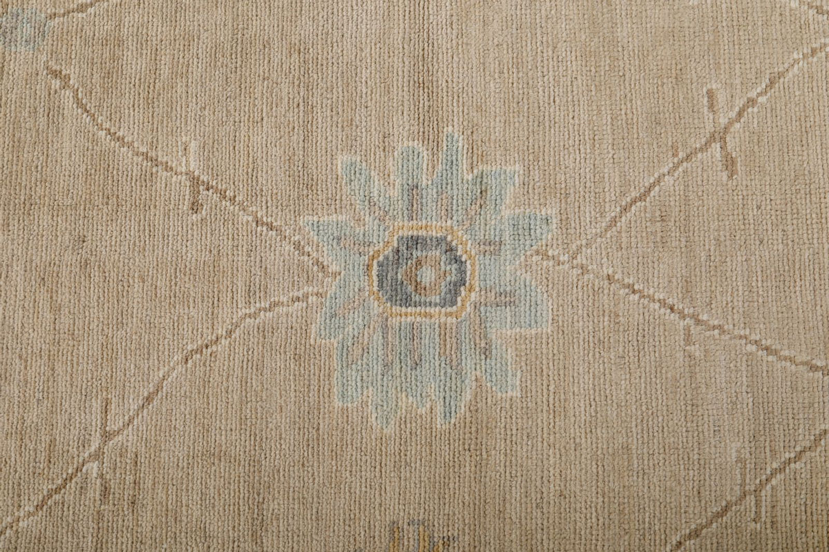 9x12 Light Brown and Light Gray Oushak Rug