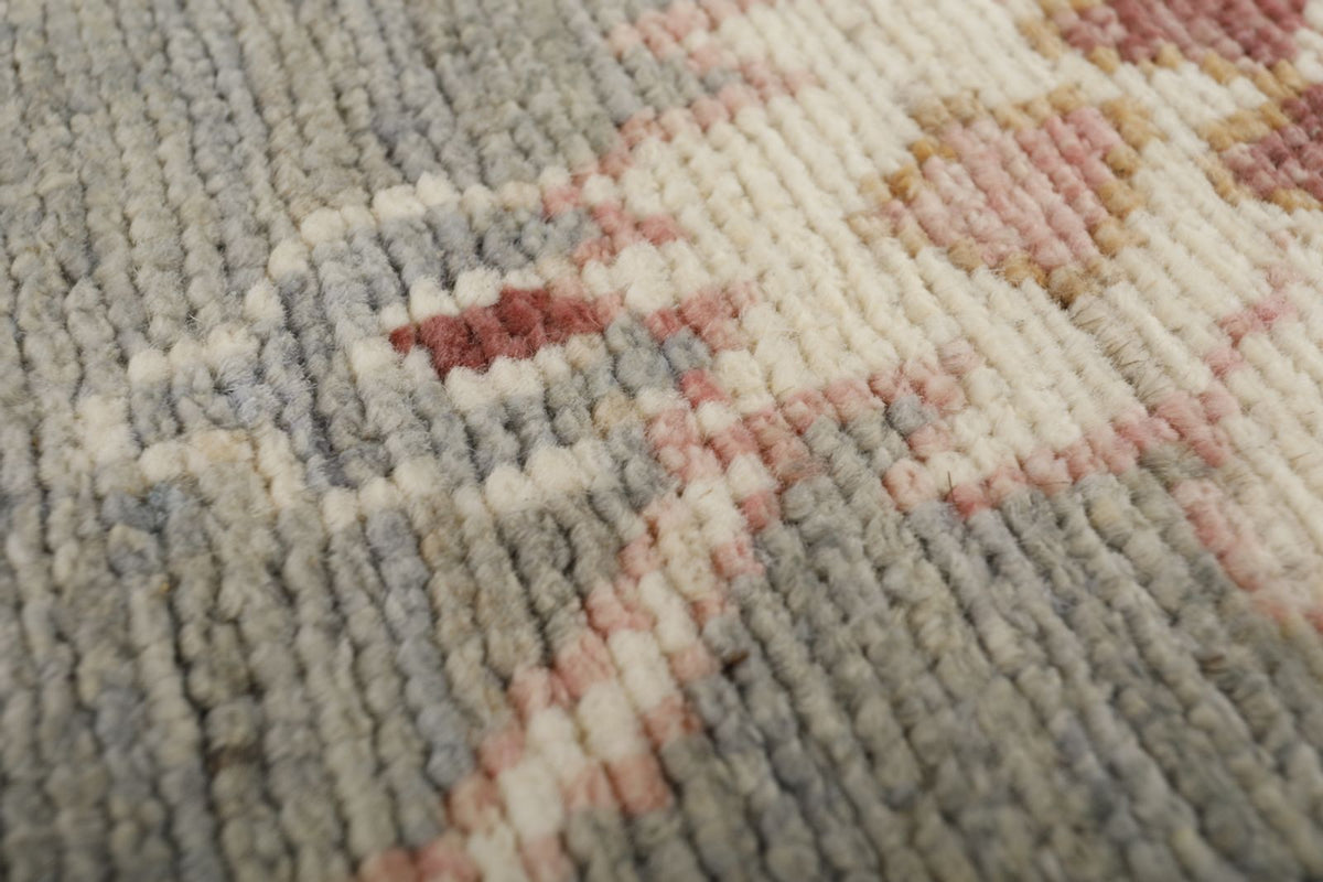 9x12 Pink and Gray Oushak Rug