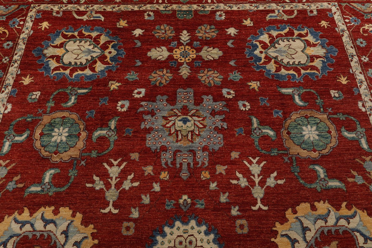 9x12 Red and Multicolor Anatolian Traditional Rug