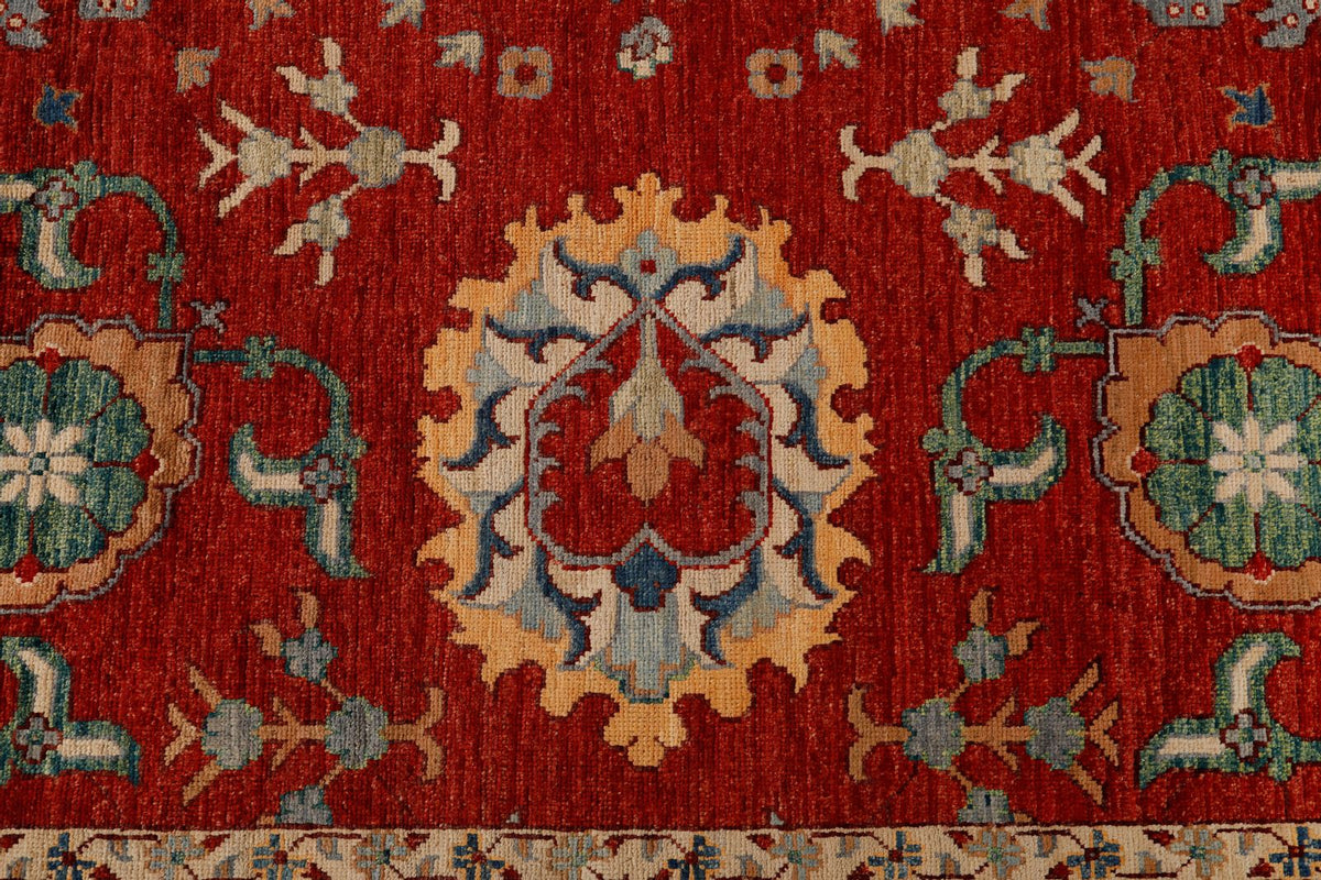9x12 Red and Multicolor Anatolian Traditional Rug
