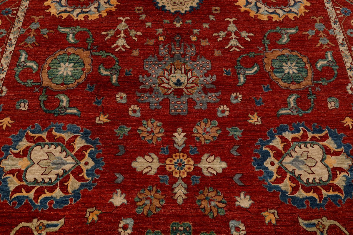9x12 Red and Multicolor Anatolian Traditional Rug