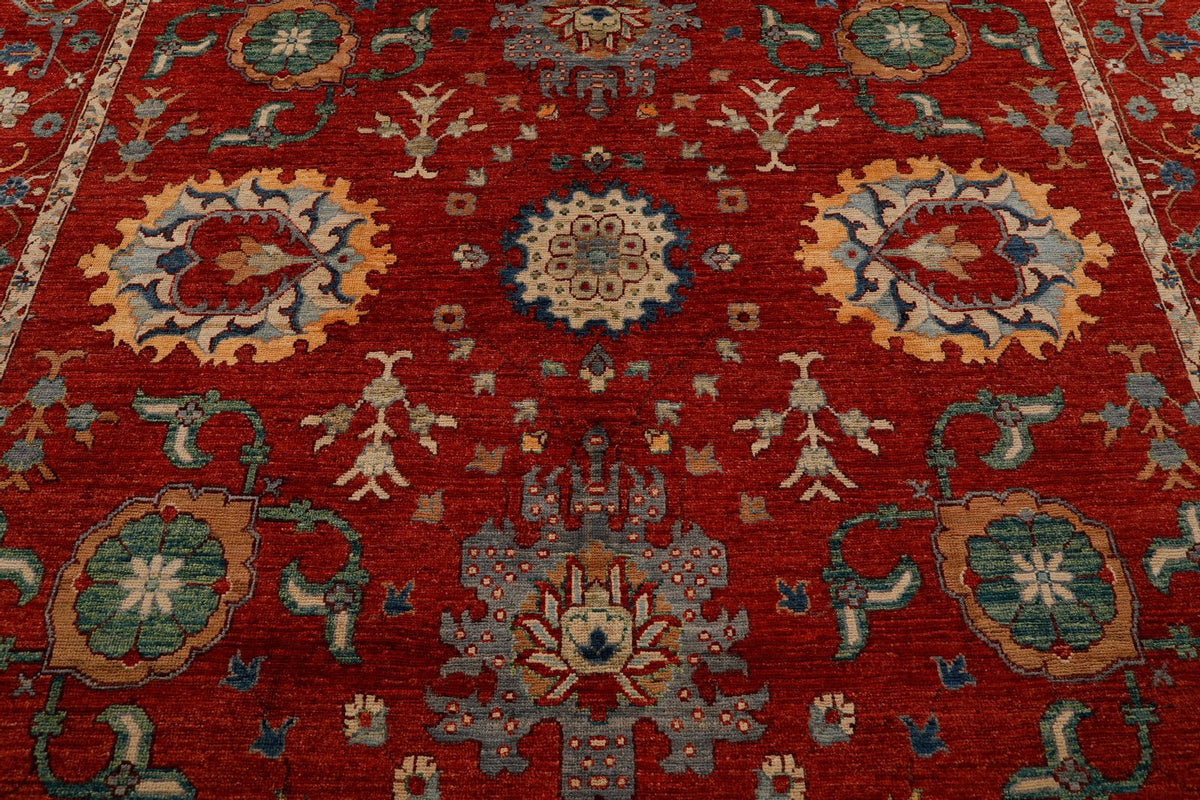 9x12 Red and Multicolor Anatolian Traditional Rug