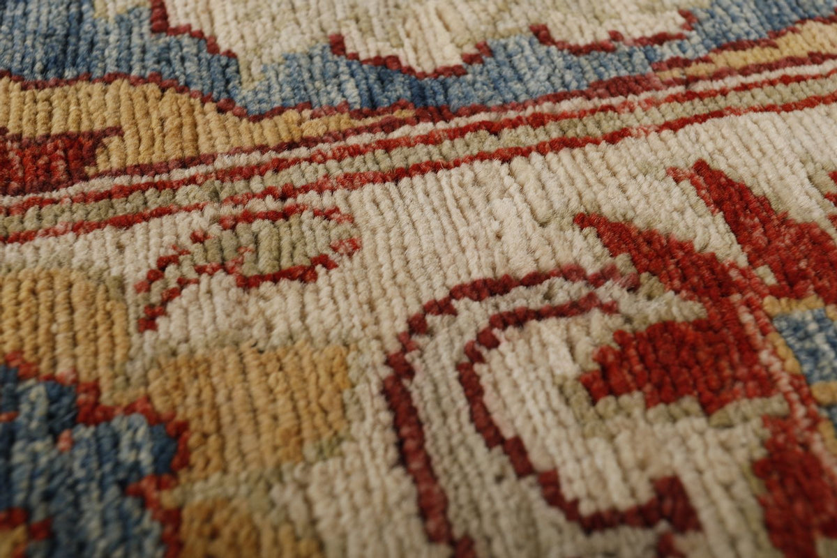 9x12 Blue and Ivory Anatolian Traditional Rug