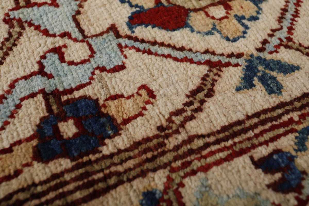 9x12 Ivory and Multicolor Anatolian Traditional Rug